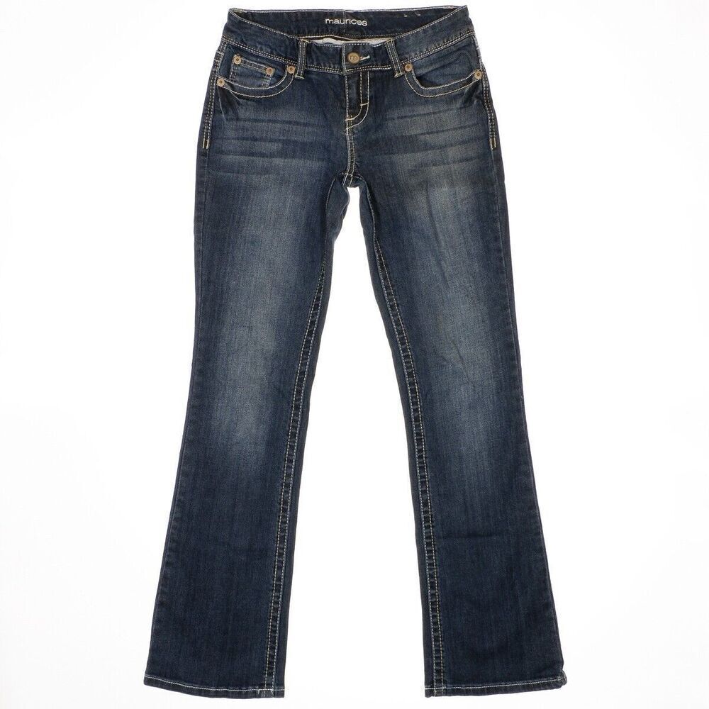 Maurices Jeans Juniors Size 3/4 Blue Curvy Bootcut Denim Measures 28 x 31.5